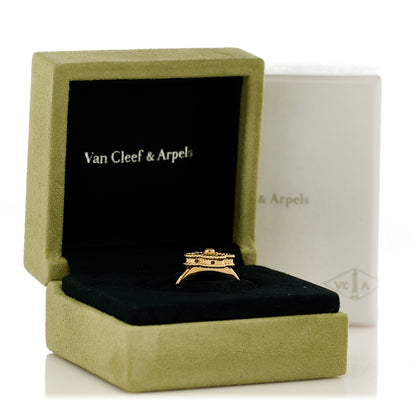 Van Cleef & Arpels 18K Yellow Gold Diamond Black Onyx Vintage Alhambra Ring 55 7.25 5 of 5