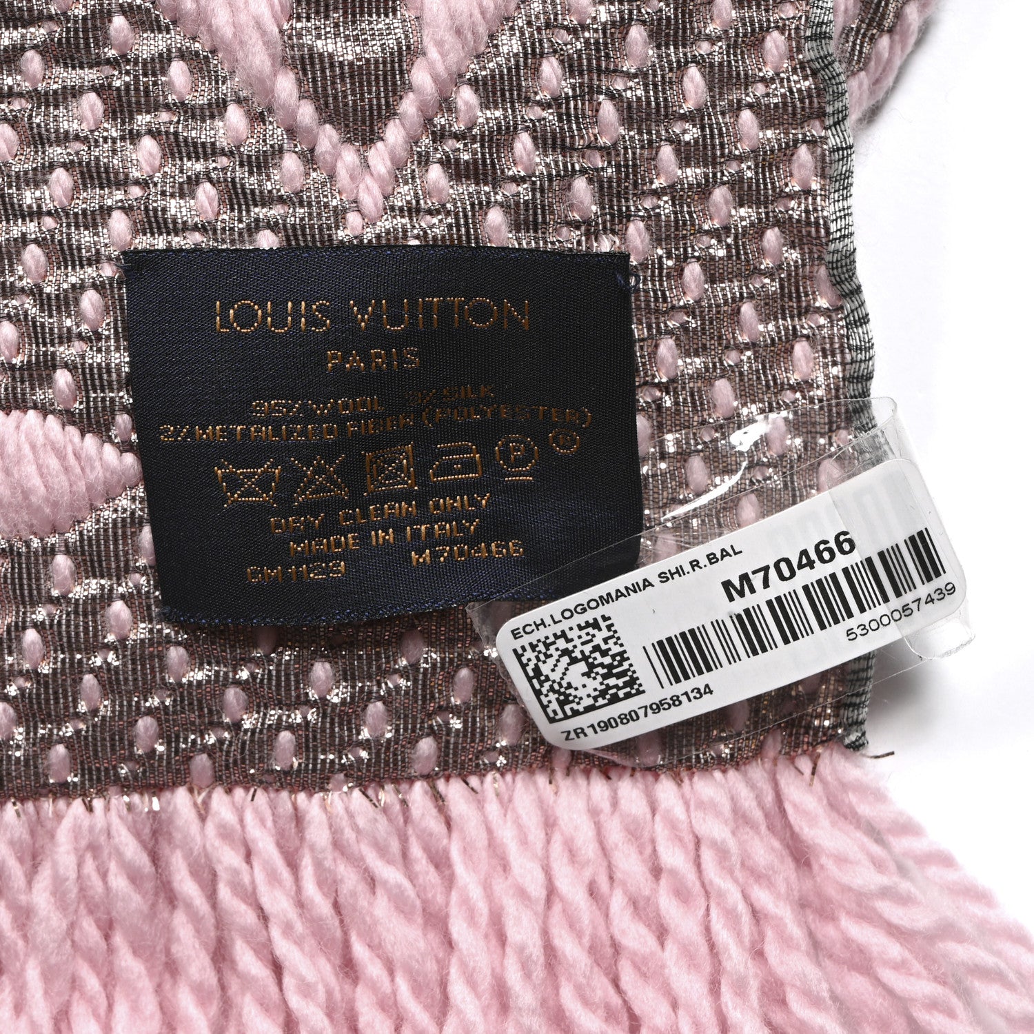 Louis Vuitton Wool Silk Logomania Shine Scarf Pink 3 of 4