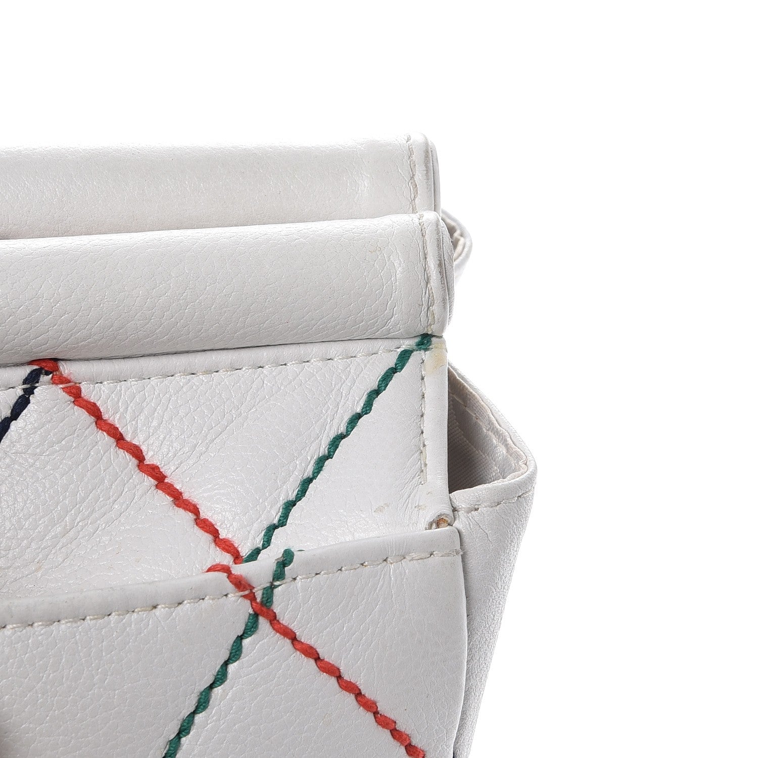 Chanel Calfskin Multicolor Stitch Tote White 14 of 18