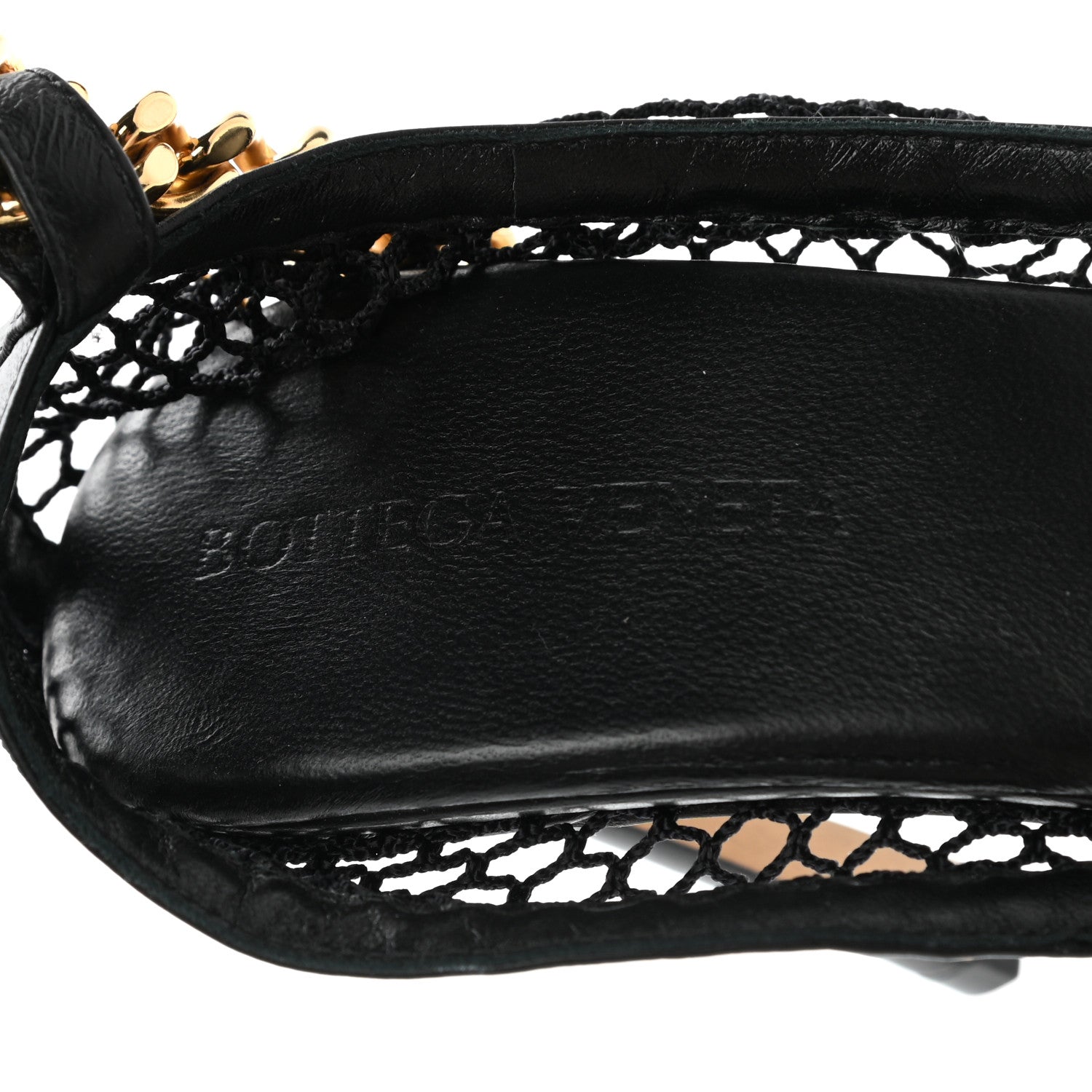 Bottega Veneta Mesh Nappa Chunky Chain Sandals 36.5 Black 7 of 7
