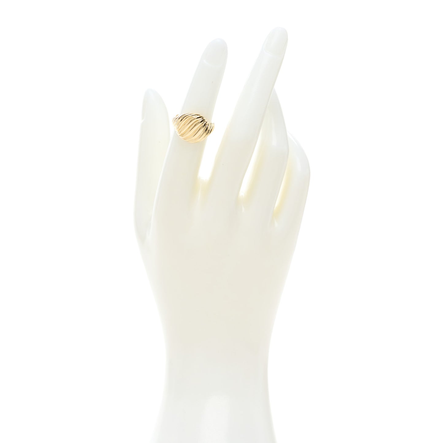 18K Yellow Gold Sculpted Cable Contour Ring 48 4.5