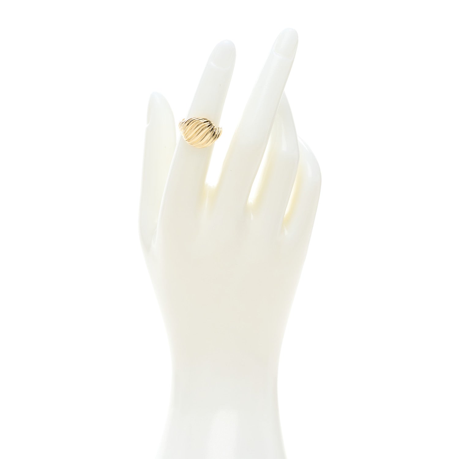 David Yurman 18K Yellow Gold Sculpted Cable Contour Ring 48 4.5 2 of 5