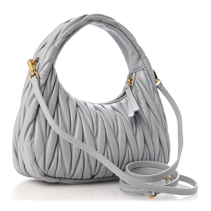 Miu Miu Nappa Matelasse Small Wander Hobo Fiordaliso 3 of 10
