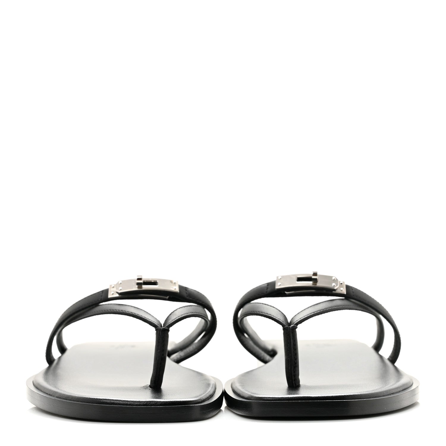 Hermes Calfskin Miss Sandals 37 Black 3 of 9
