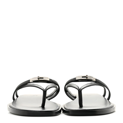 Hermes Calfskin Miss Sandals 37 Black 3 of 9