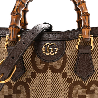 Gucci Monogram Jumbo GG Textured Dollar Calfskin Mini Diana Tote Bag Camel Ebony New Acero Pomegranate Red 7 of 9