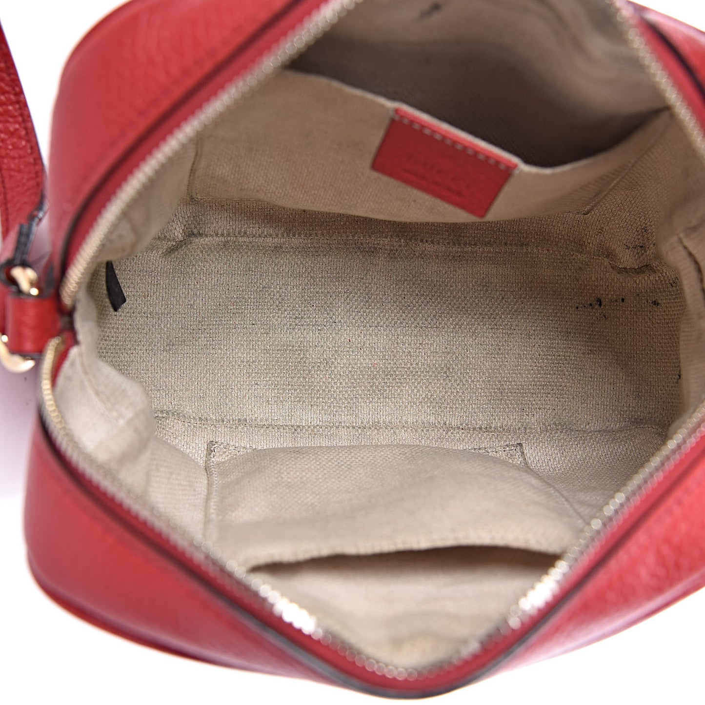 Pebbled Calfskin Small Soho Disco Bag Vibrant Red