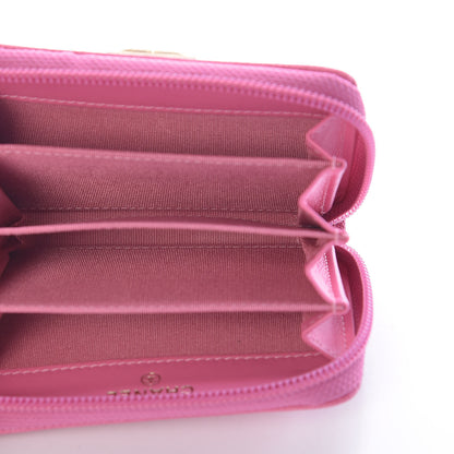 Chanel Caviar Quilted Boy Zip Around Coin Purse Wallet Dark Pink 5 of 9