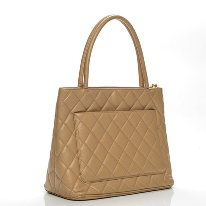 Chanel Caviar Quilted Medallion Tote Beige 3 of 10