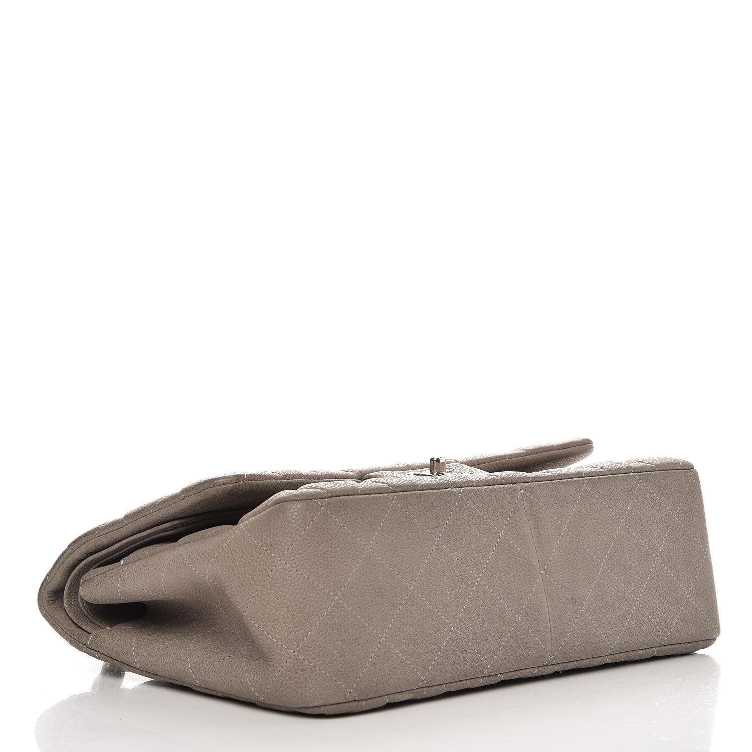 Chanel Iridescent Caviar Quilted Jumbo Double Flap Light Grey 4 of 11