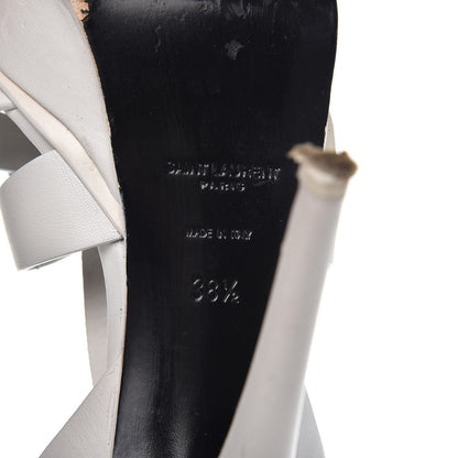 Saint Laurent Calfskin Tribute 105 Platform Sandals 38.5 White 9 of 13