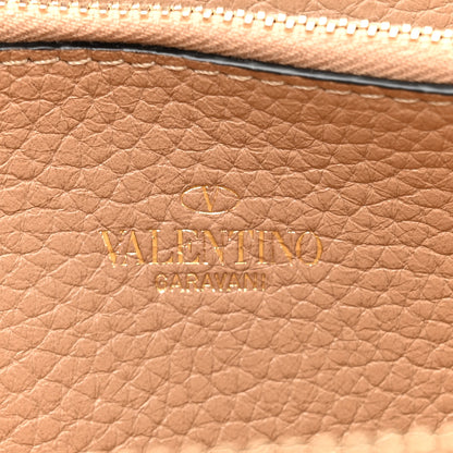 Valentino Garavani Pebbled Calfskin Rockstud Zip Around Wallet Cammello 8 of 9