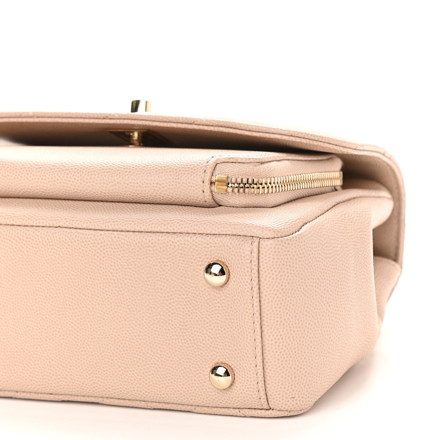 Caviar Quilted Small Business Affinity Flap Beige