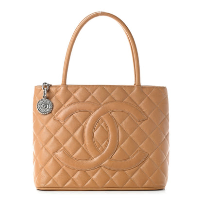 Chanel Caviar Quilted Medallion Tote Beige 1 of 12