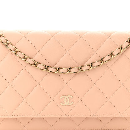 Chanel Caviar Quilted Wallet on Chain WOC Light Pink 9 of 11