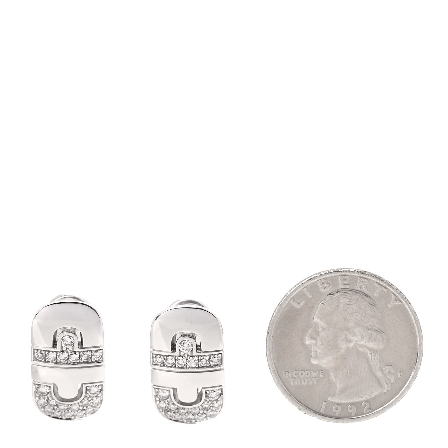 18K White Gold Diamond Parentesi Earrings