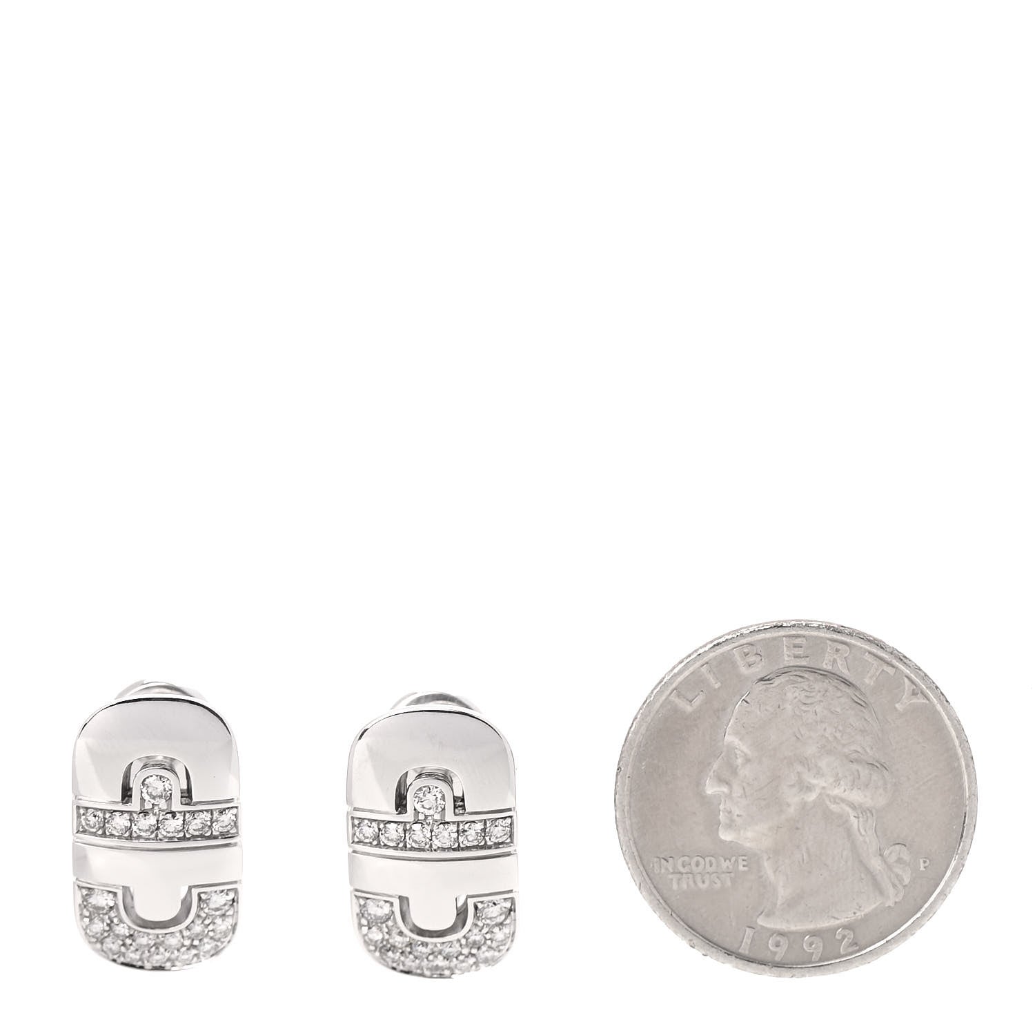 Bulgari 18K White Gold Diamond Parentesi Earrings 2 of 5