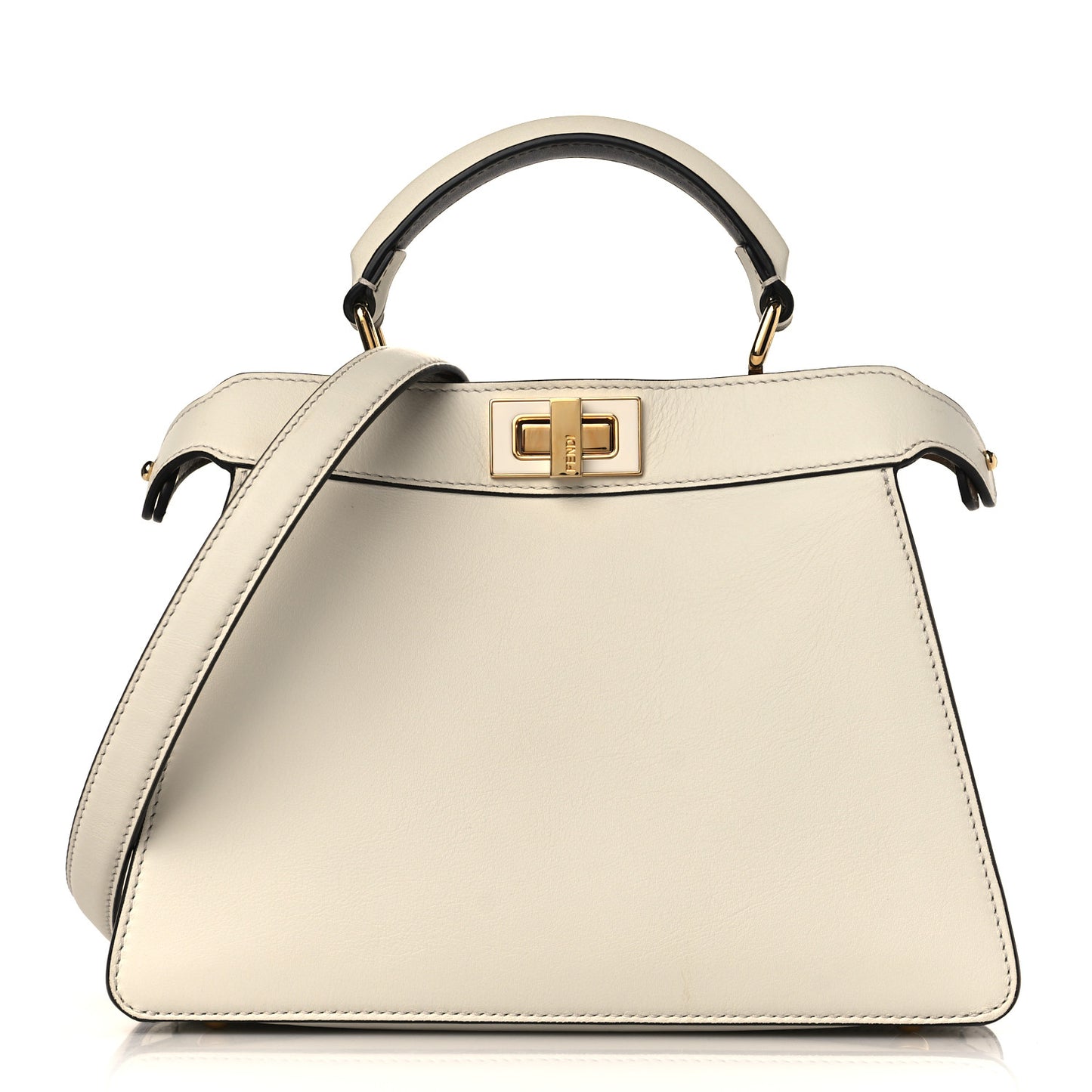 Vitello Seta Nappa Plexiglass Bi-Color Small Peekaboo I SEE U Satchel White Ice Sand
