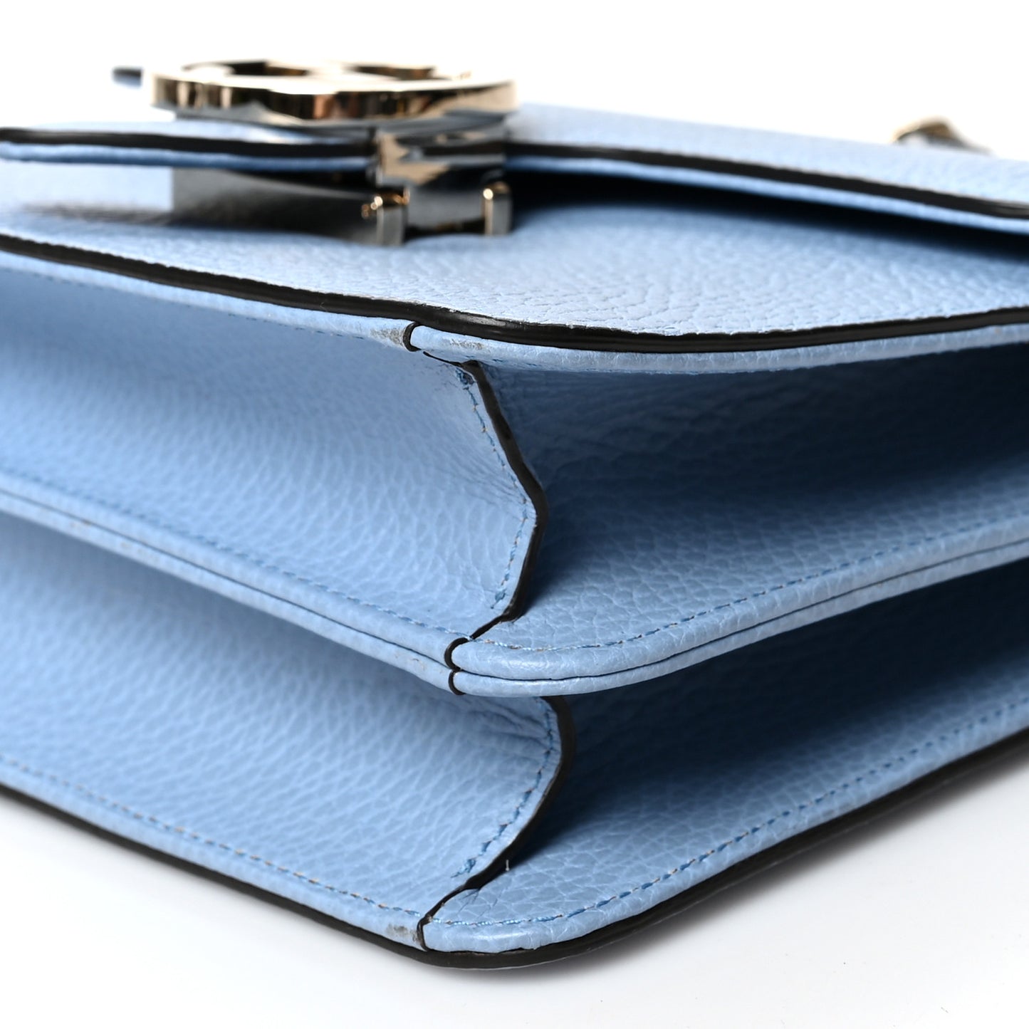 Dollar Calfskin Small Interlocking G Shoulder Bag Mineral Blue