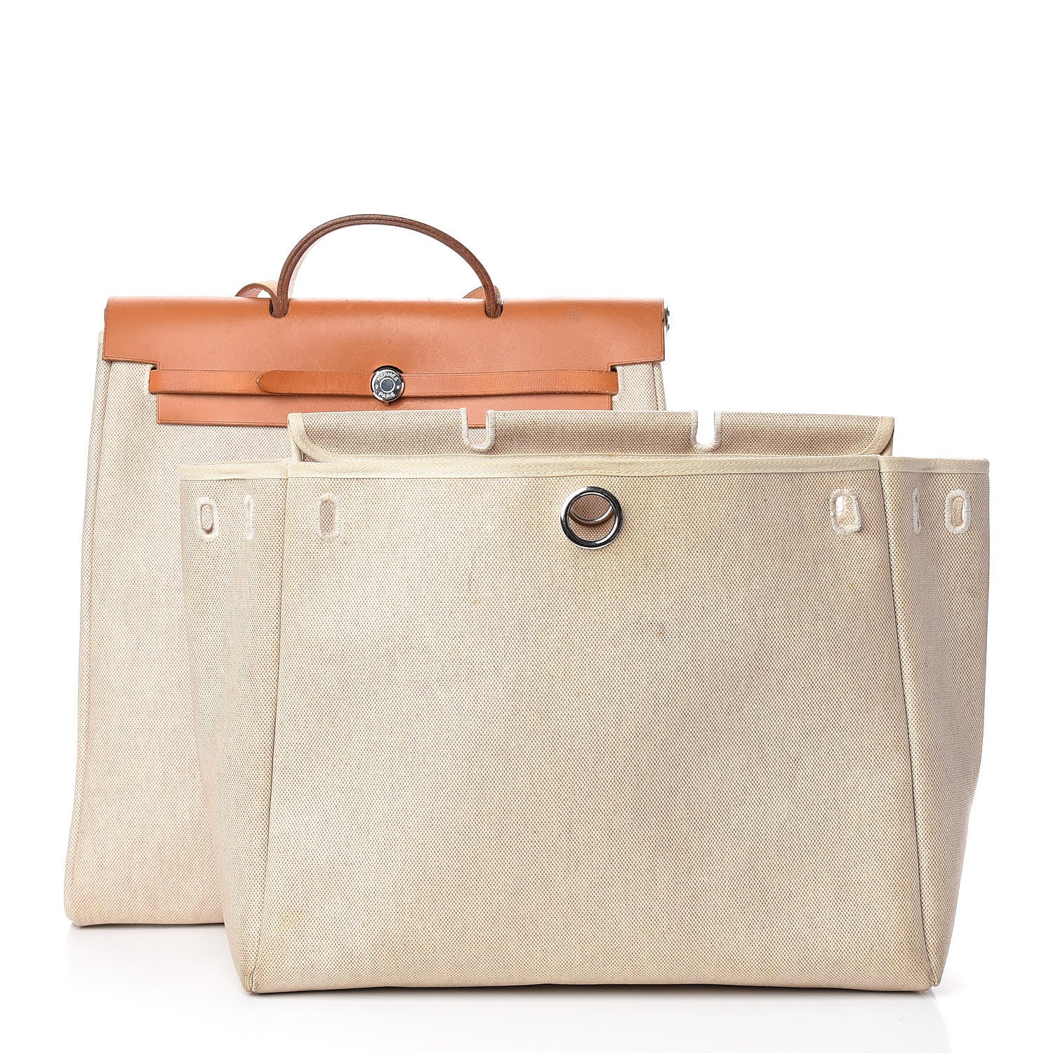 Hermes Toile Vache Calfskin Herbag 40 GM Natural 3 of 16
