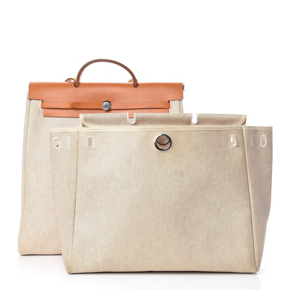 Hermes Toile Vache Calfskin Herbag 40 GM Natural 3 of 16
