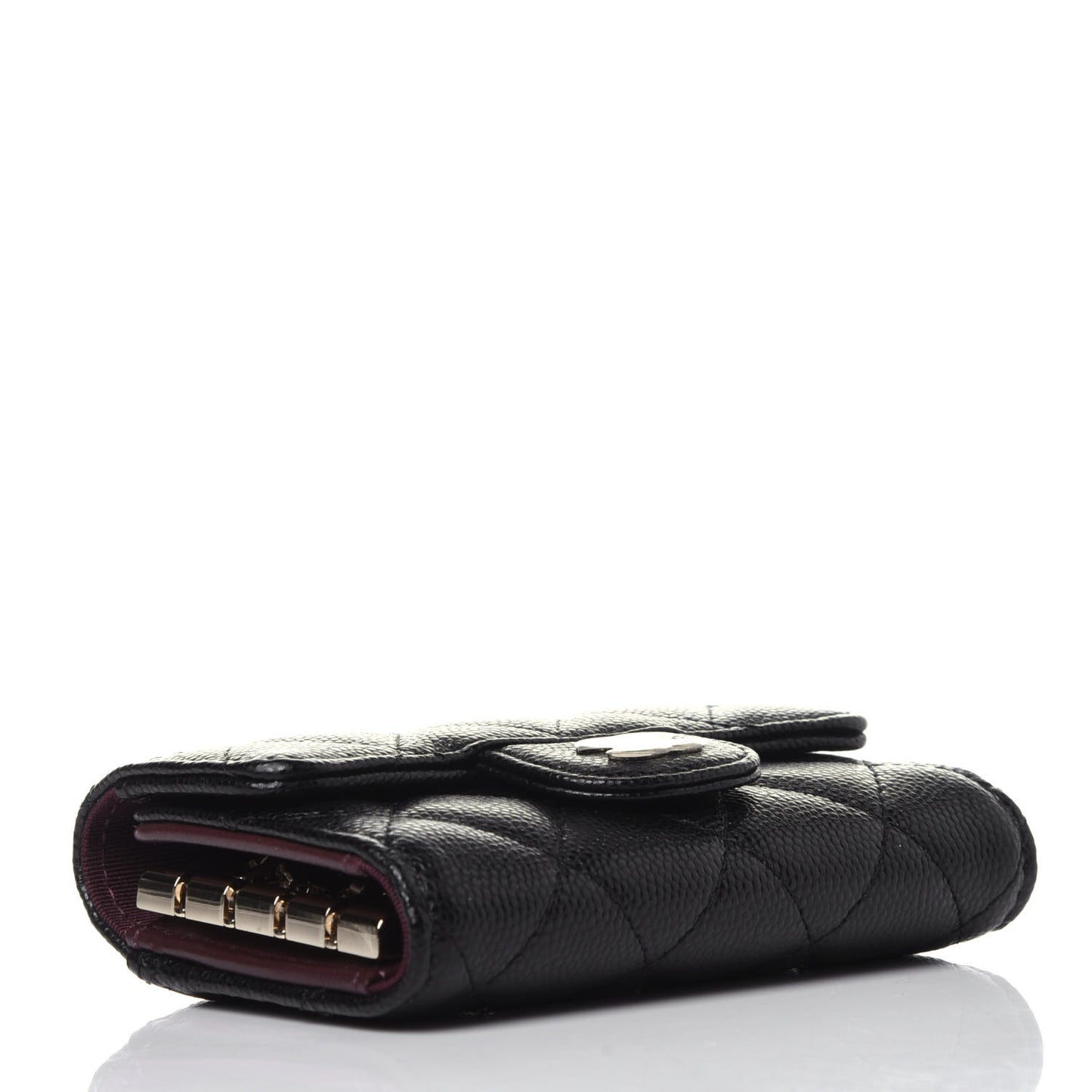 Caviar Quilted Classic 4 Key Holder Wallet Black