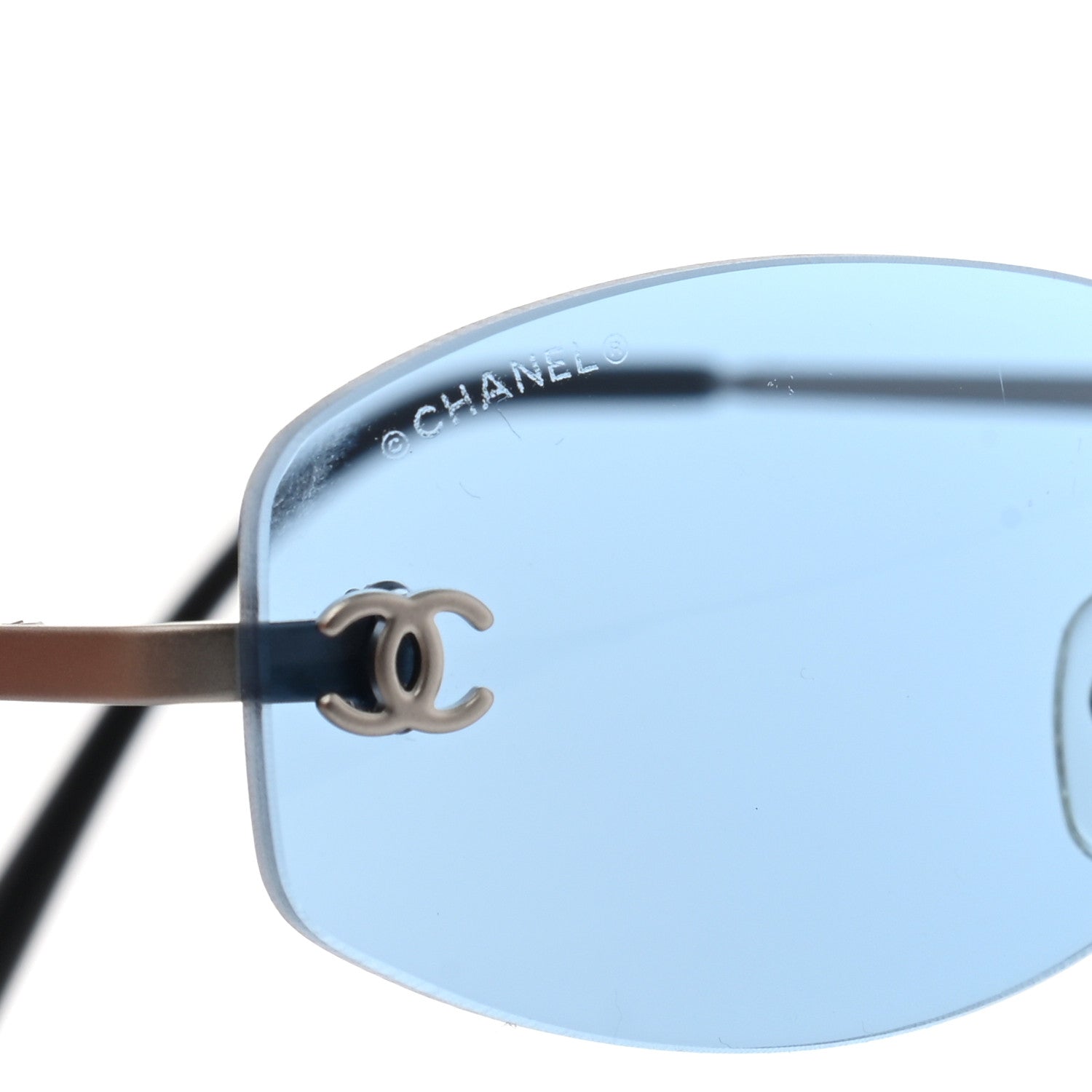 Chanel Metal Frameless Sunglasses 4002 Blue 8 of 8