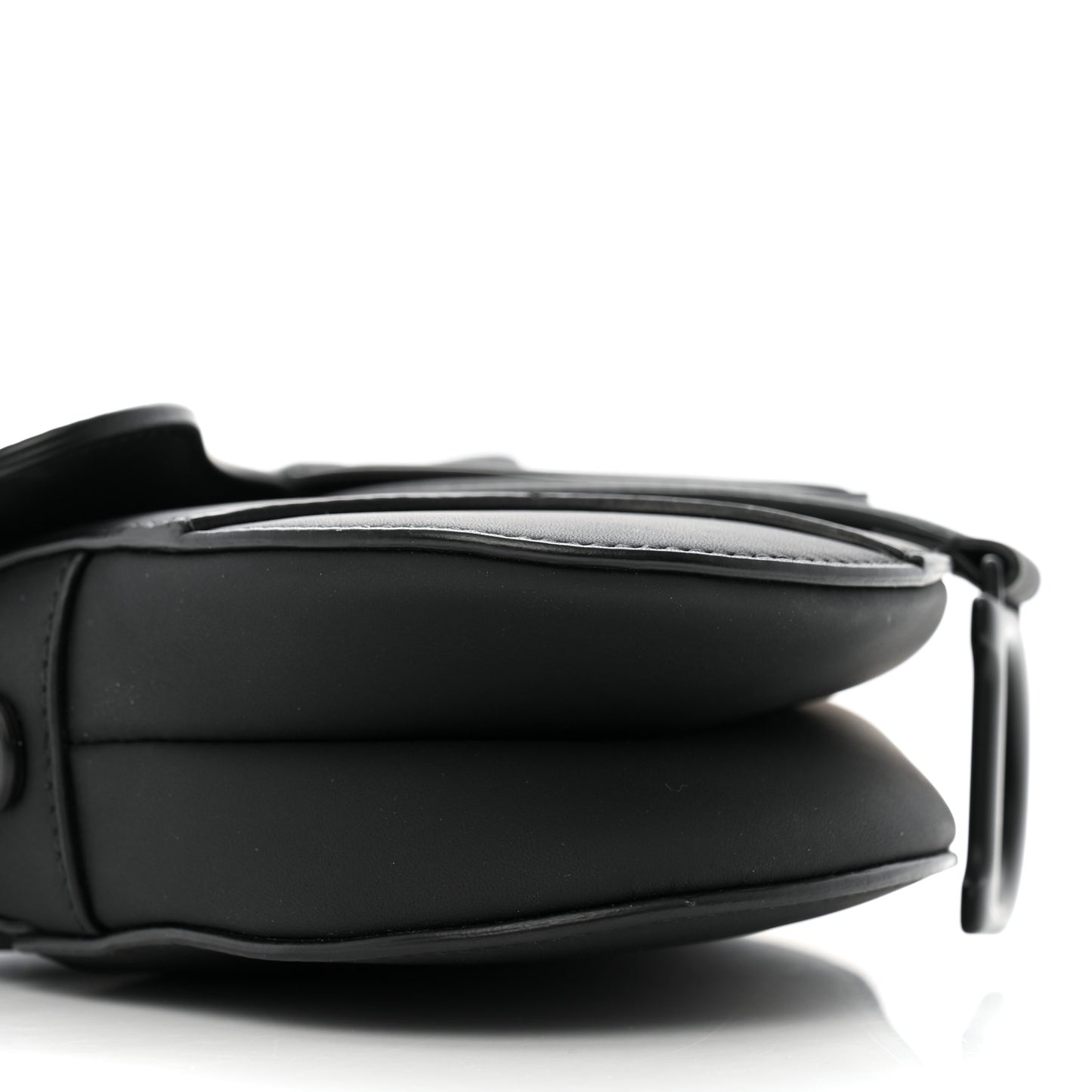Ultra Matte Calfskin Mini Saddle Bag With Strap Black