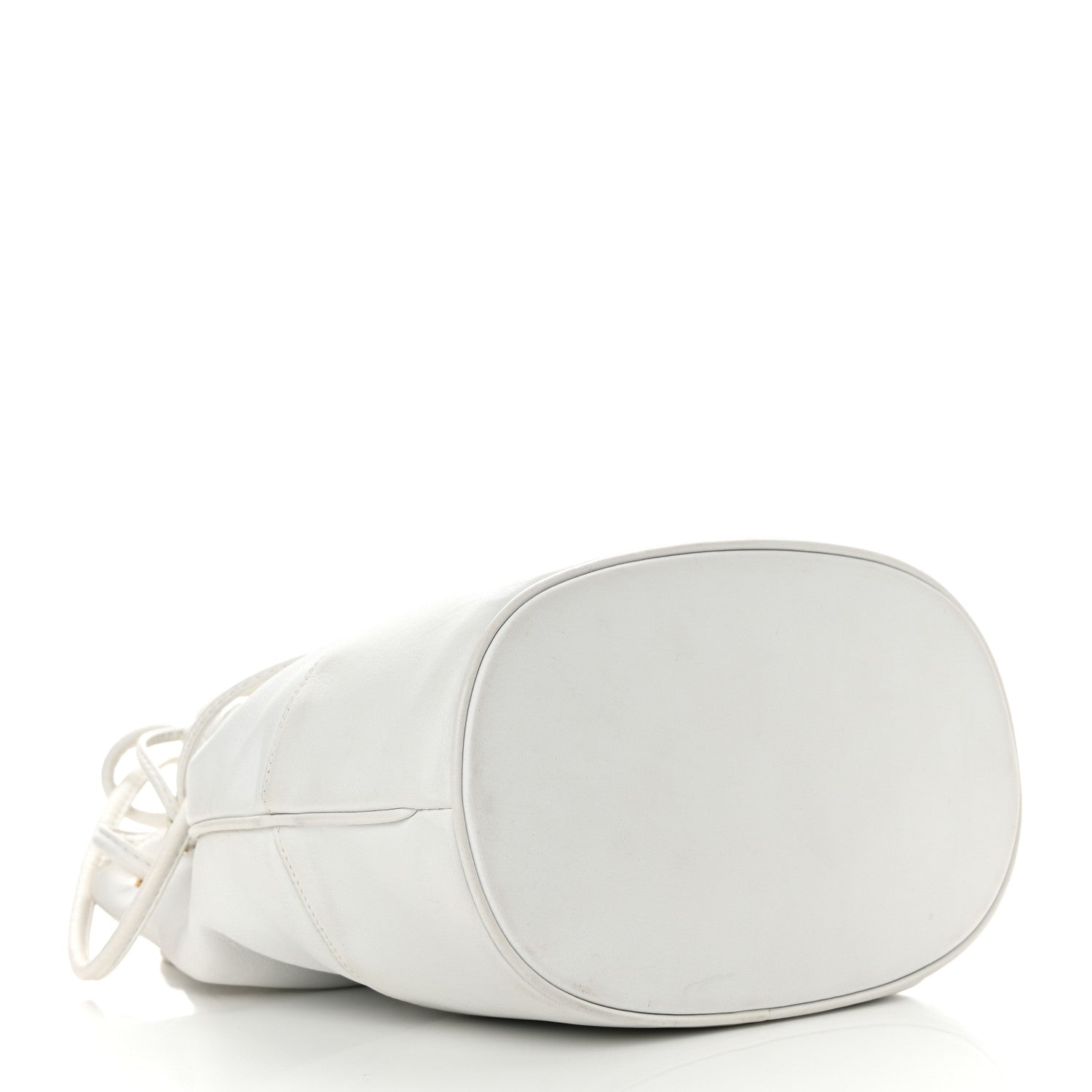 Chanel Lambskin CC Drawstring Bucket Bag White 5 of 18