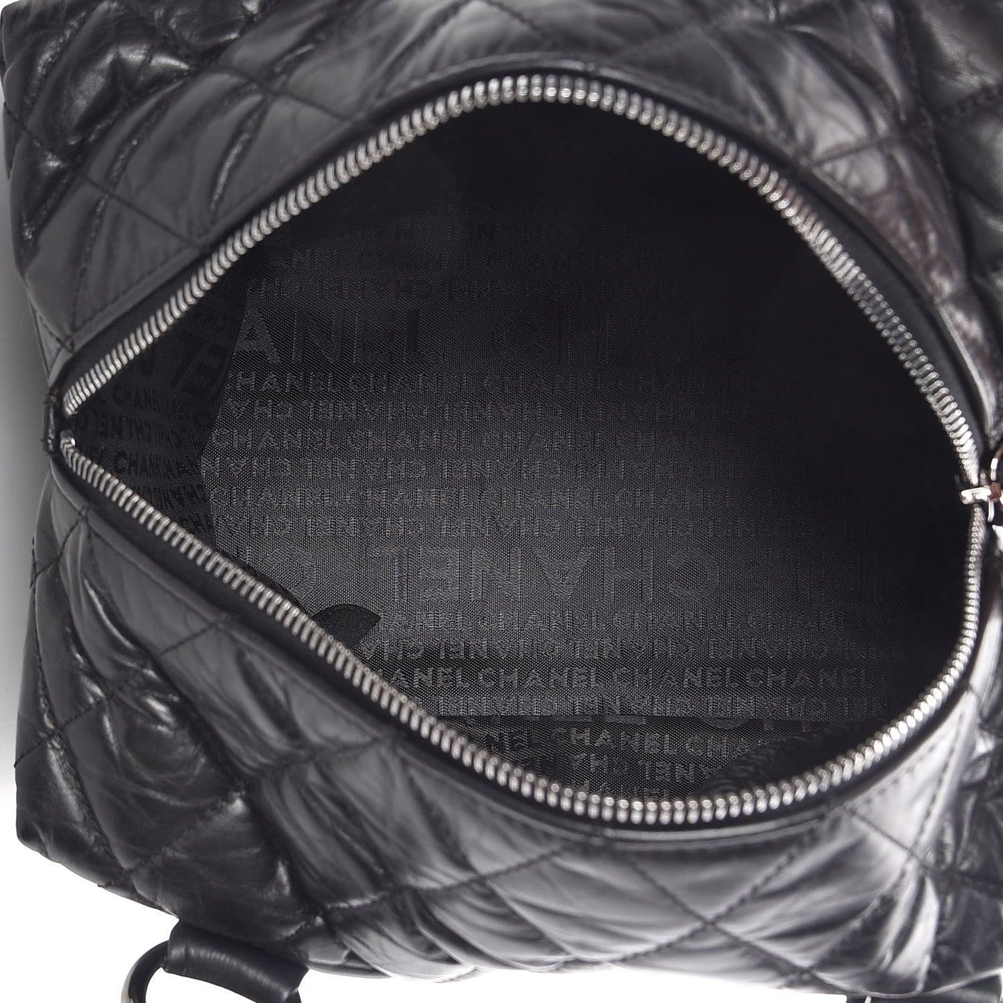 Distressed Lambskin Small Lady Braid Tote Black
