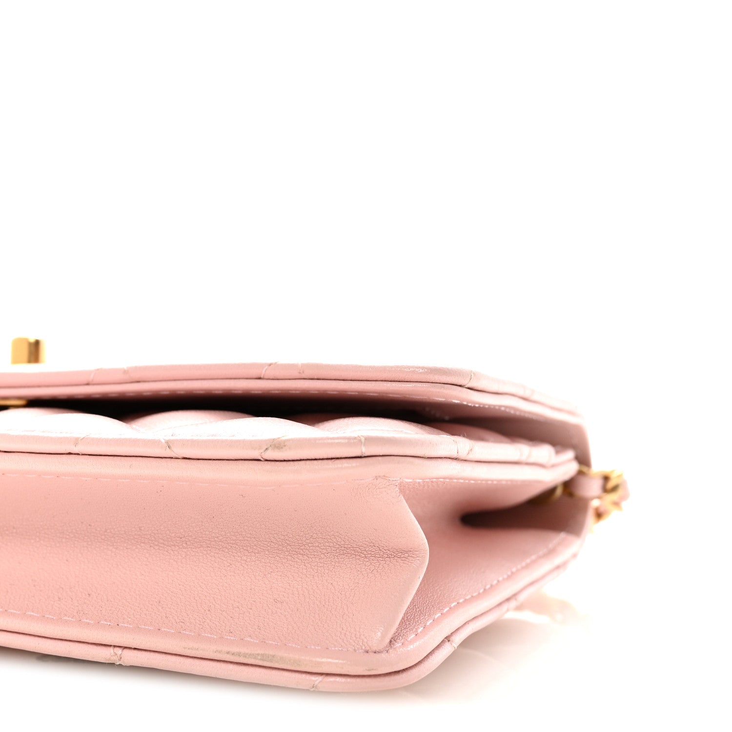Chanel Lambskin Quilted CC Pearl Crush Wallet on Chain WOC Light Pink 11 of 12