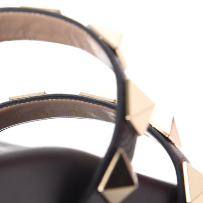 Valentino Garavani Pebbled Calfskin Macro Rockstud Lock Slide Sandals 35 Black 8 of 10