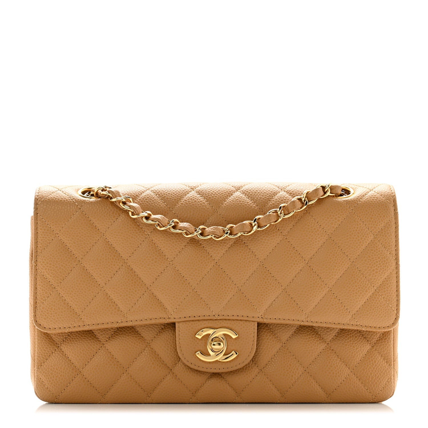 Chanel Caviar Quilted Medium Double Flap Beige 1 of 13