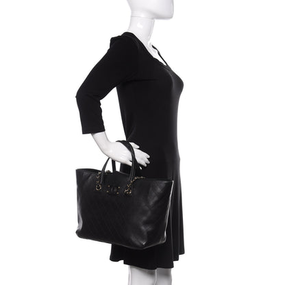 Chanel Calfskin Stitched Shopping Tote Black 3 of 11