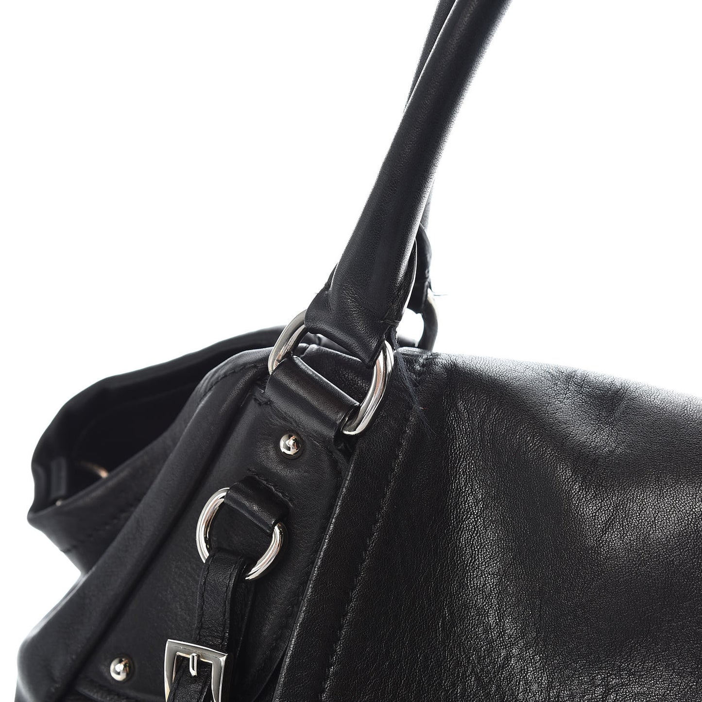 Soft Calfskin Flap Shoulder Bag Black