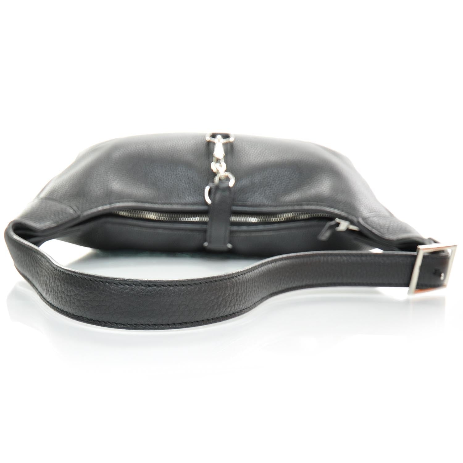 Hermes Taurillon Clemence Trim II 31cm Hobo Black 6 of 10