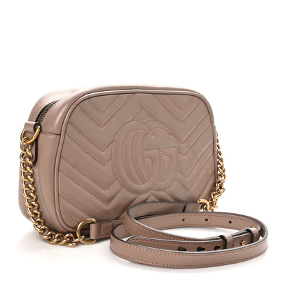 Gucci Calfskin Matelasse Small GG Marmont Chain Shoulder Bag Porcelain Rose 3 of 11