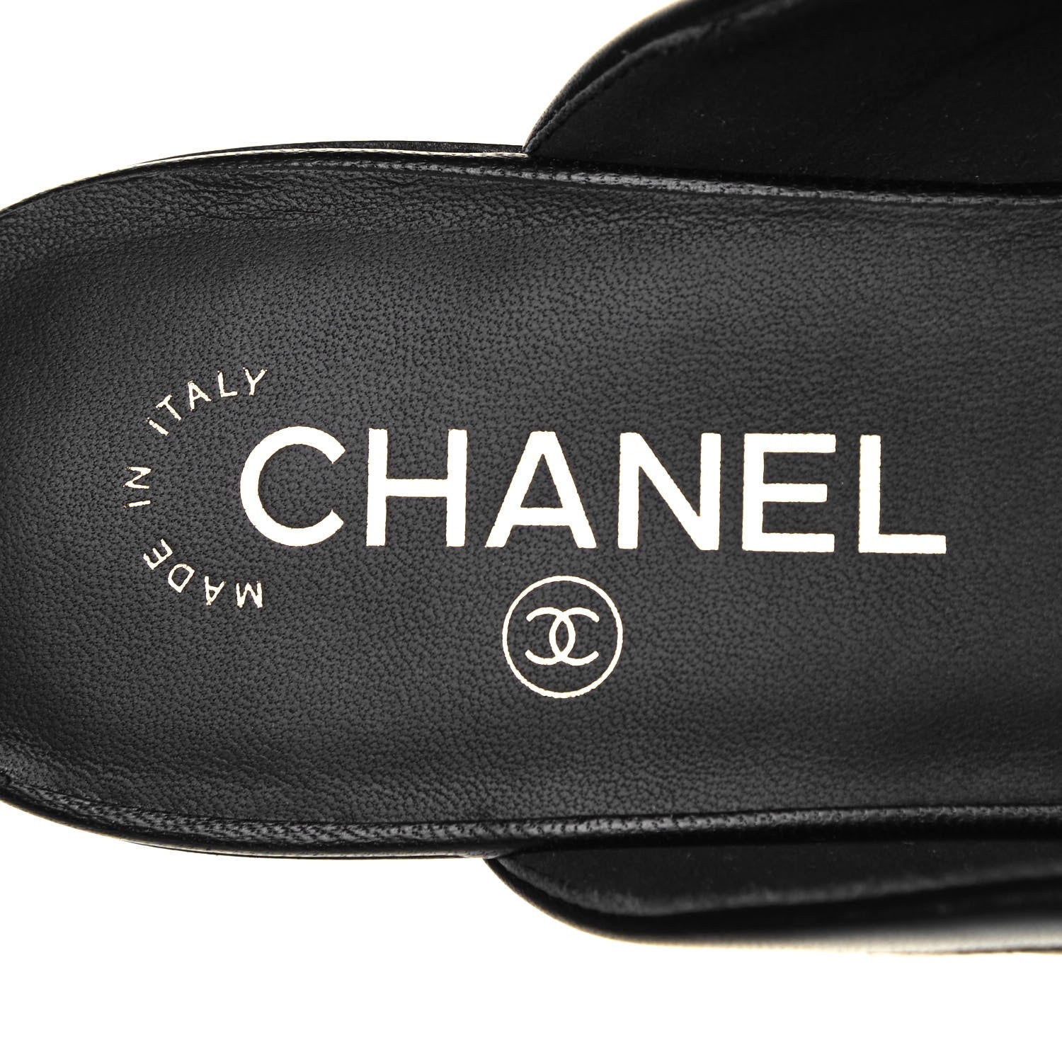 Chanel Lambskin Pearl CC Mules 38 Black 7 of 7