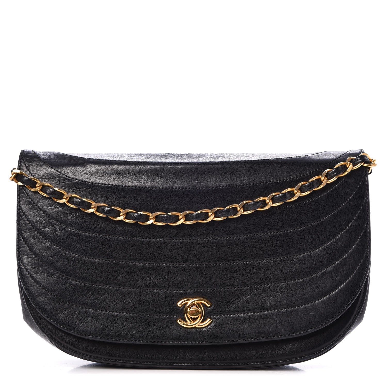 Chanel Lambskin Horizontal Quilted Small Single Flap Black 1 of 13
