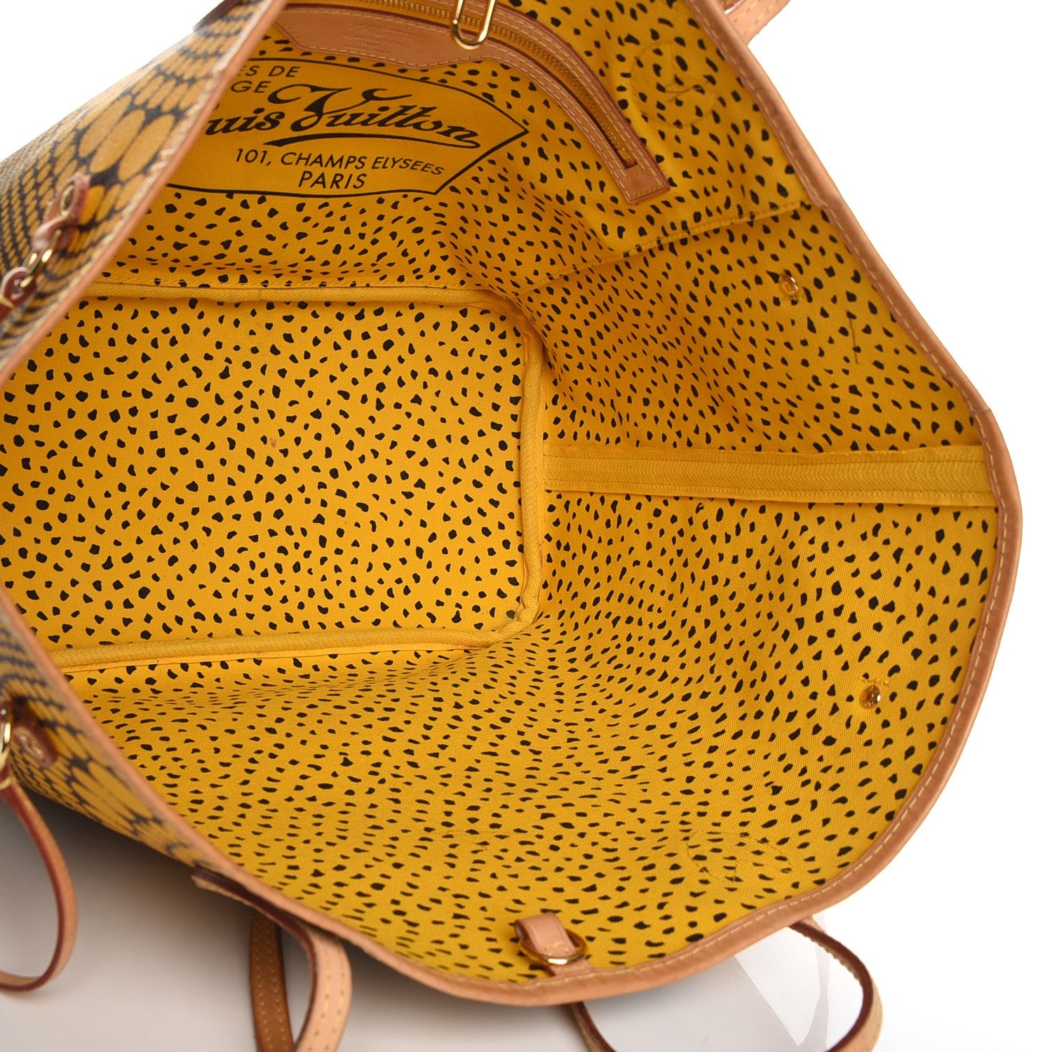 Louis Vuitton Monogram Kusama Waves Neverfull MM Yellow 5 of 9