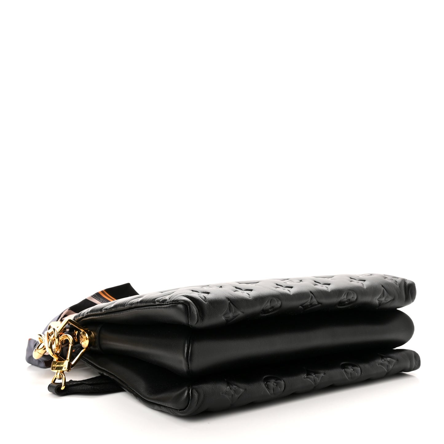 Lambskin Embossed Monogram Scarf Coussin PM Black