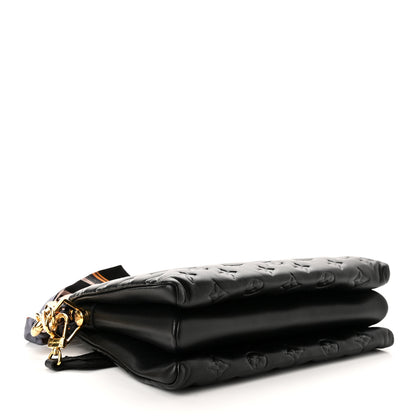 Louis Vuitton Lambskin Embossed Monogram Scarf Coussin PM Black 4 of 10
