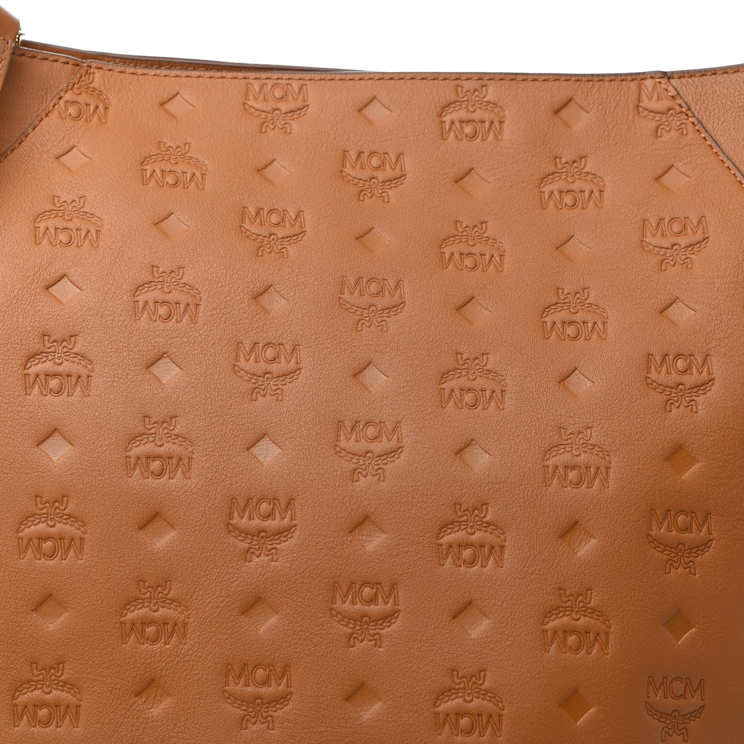 MCM Calfskin Ottomar Monogram Large Klara Hobo Cognac 9 of 9
