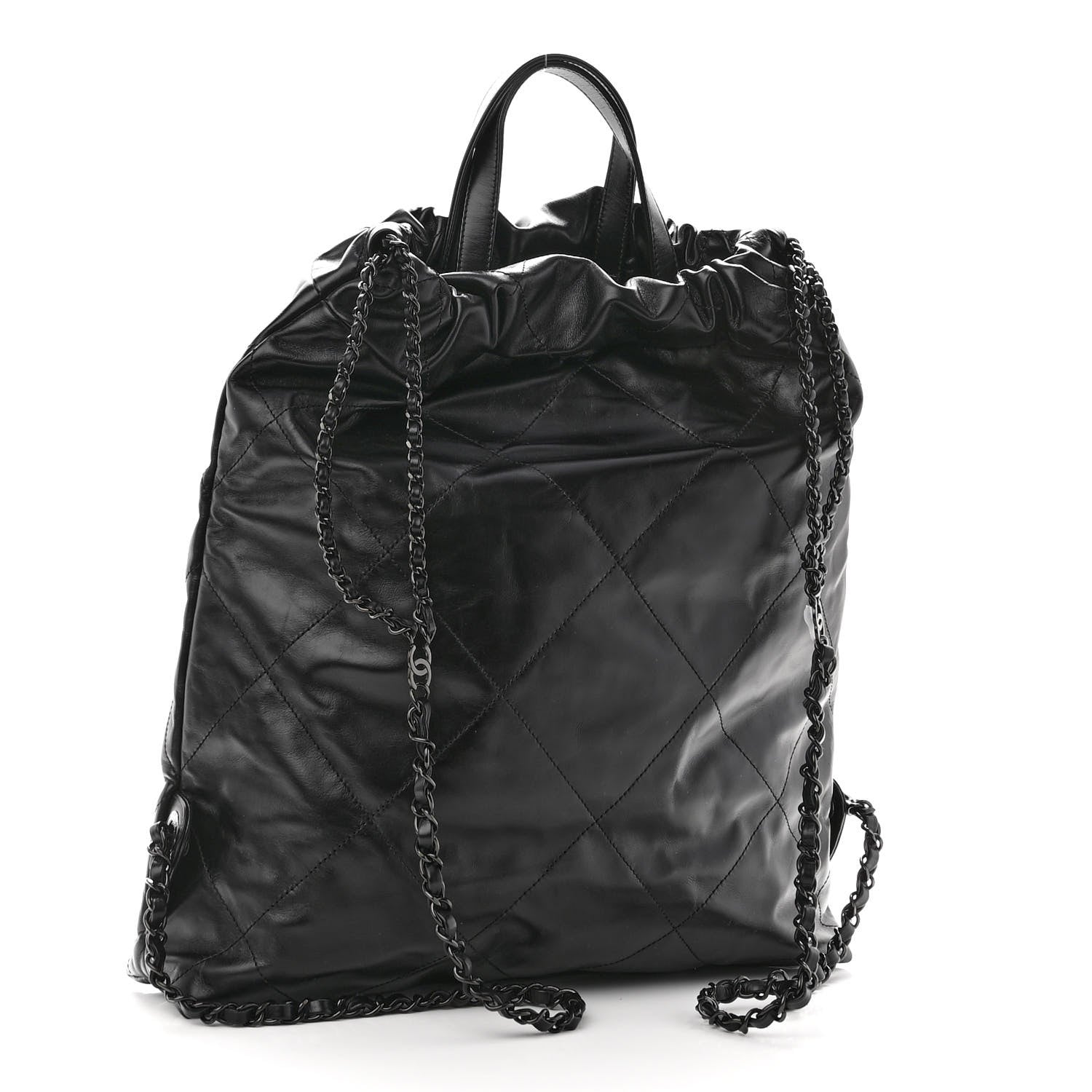 Chanel Shiny Calfskin Quilted Chanel 22 Backpack So Black 3 of 10