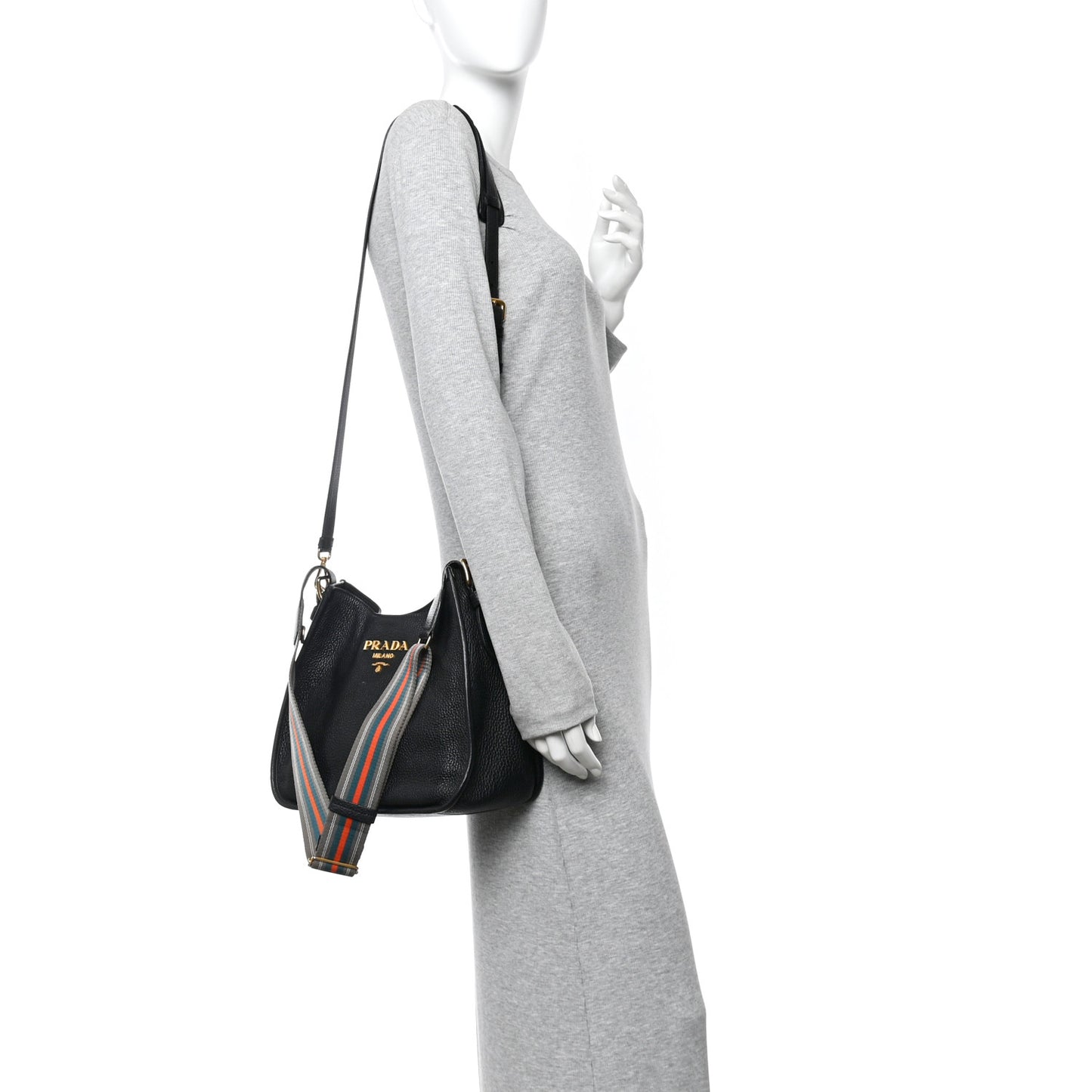 Vitello Daino Hobo Messenger Bag Black