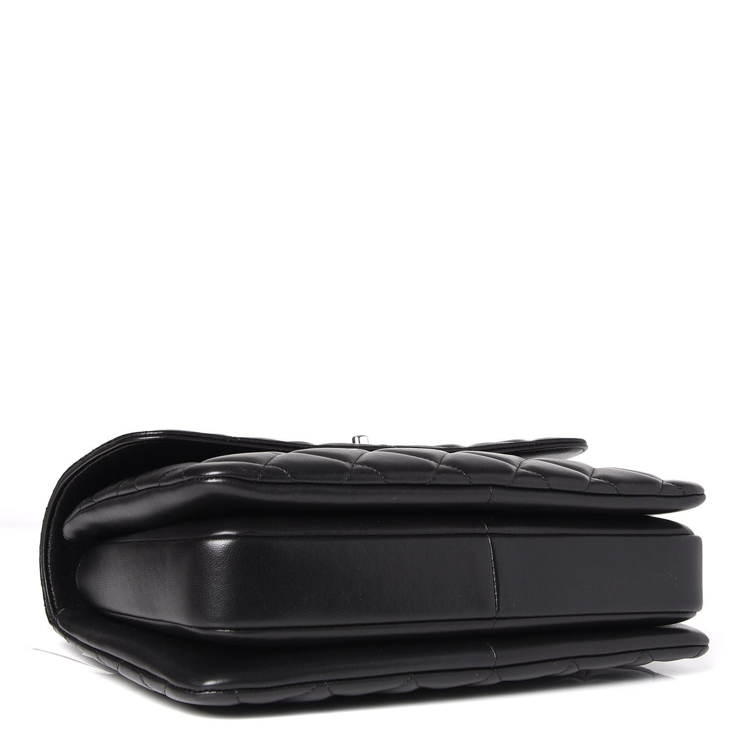 Lambskin Quilted Medium Trendy CC Flap Dual Handle Bag Black