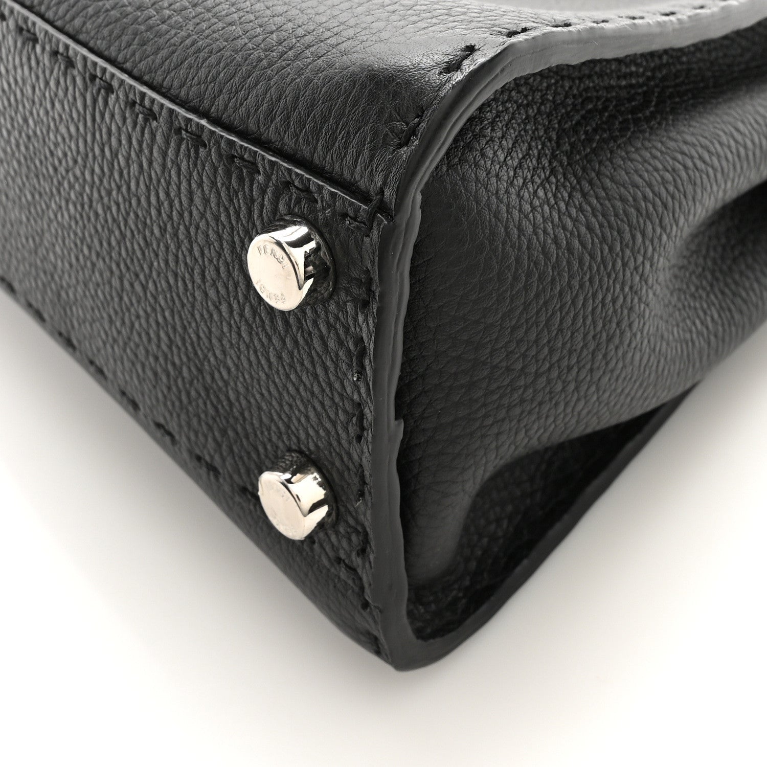Fendi Cuoio Romano Selleria Bi-Color Mini Peekaboo Iconic Satchel Black Mou 9 of 9