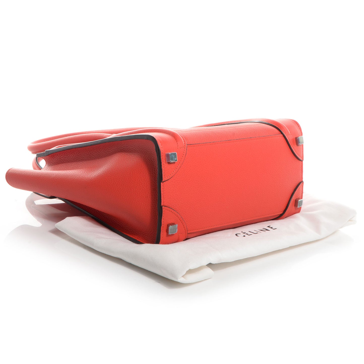 Drummed Leather Micro Luggage Vermillion
