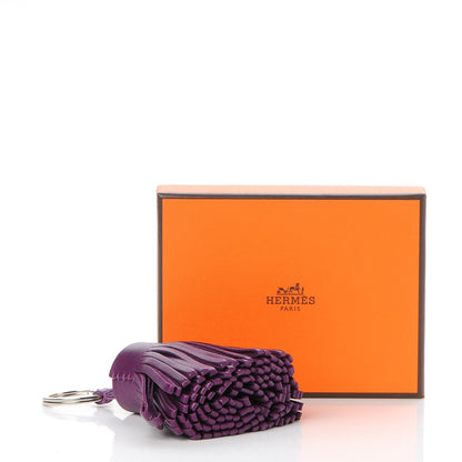 Hermes Lambskin Carmen Tassel Key Holder Violet 5 of 5