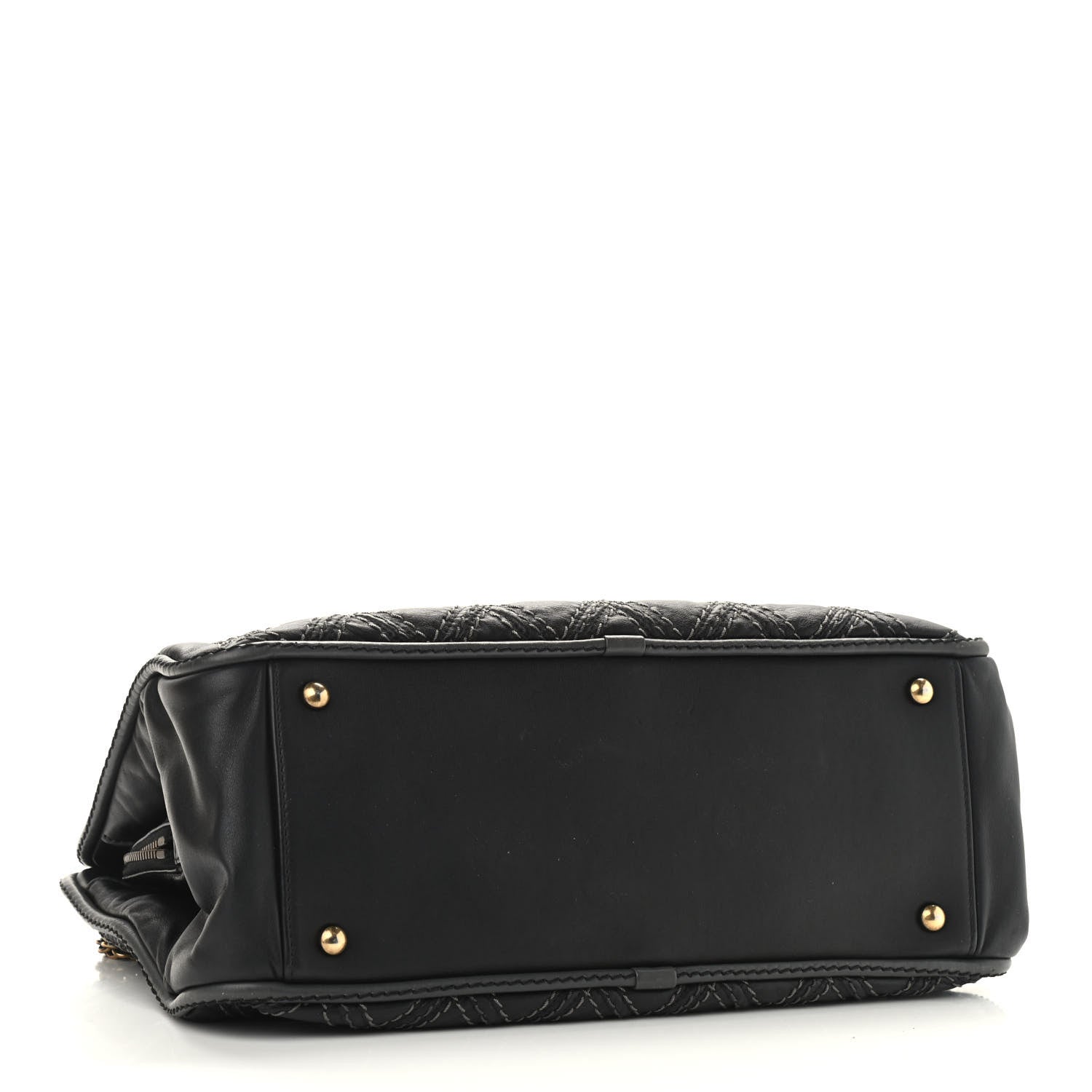 Chanel Calfskin Quilted Stitch Triptych Tote Black 4 of 14